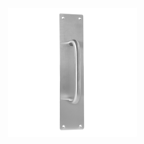 Scope Door Pull Handle 200X16T on 300X65 Plate Satin Stainless PHP200.16TSS