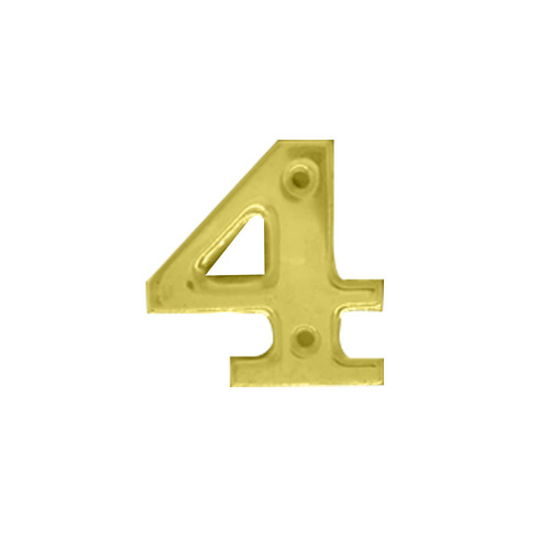 Austyle Contemporary House Numeral Number 4 25mm Polished Brass 18814