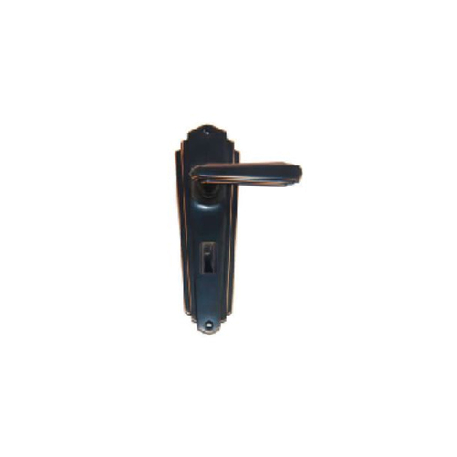 Superior Brass Art Deco Lever on Plate Privacy Lock Antique Finish 24100P
