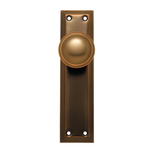 Superior Brass Heritage Door Knob on Plate Passage 200mm Antique Copper 27015