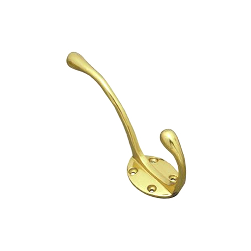 Superior Brass Hat and Coat Hook 100mm Polished Brass 3024