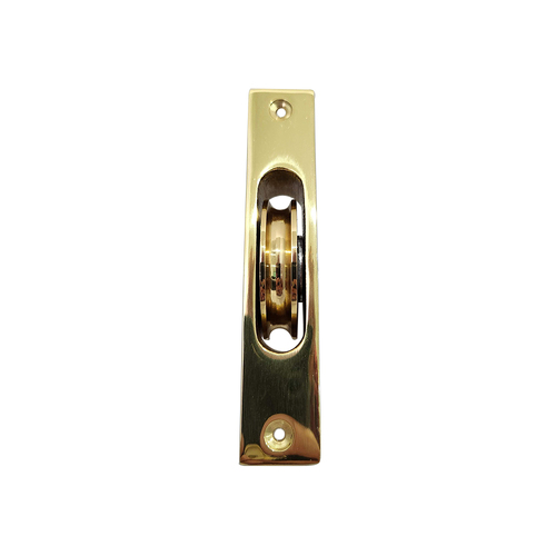 Superior Brass Sash Window Cord Pulley Square Edge 125mm Polished Brass 3114