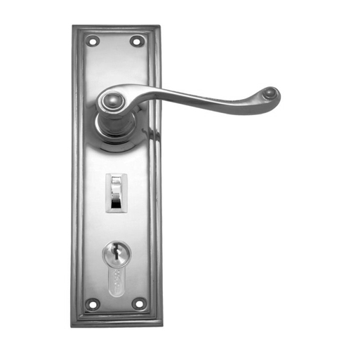 Superior Brass Heritage Door Lever Double Step Plate Entrance Set with Privacy Lock 200mm