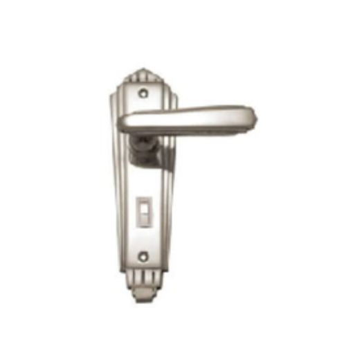 Superior Brass Art Deco Lever on Plate Privacy Lock Polished Chrome 34100P