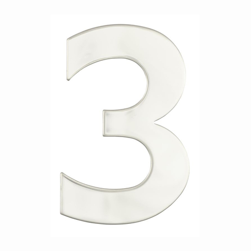 Austyle Architectural Numeral No. 3 Concealed Fix 130mm Polished Stainless Steel 38913