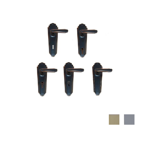 Superior Brass Art Deco Lever on Plate 203mm x 63mm