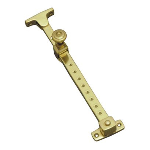 Superior Brass Window Casement Stay Telescopic Multi-position Pin Locking 300mm Polished Brass 4192