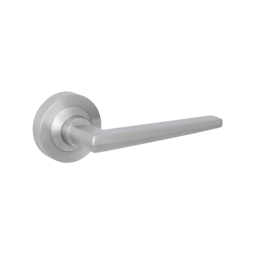 Austyle Architectural Door Lever Handle on Round Rose 52mm Satin Stainless Steel 43658