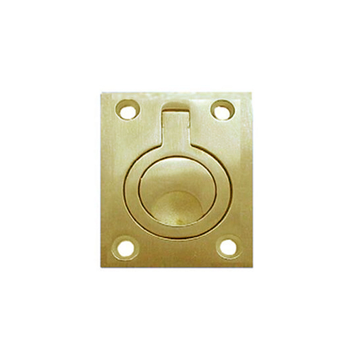 Out of Stock: ETA Early October - Superior Brass Flush Ring Pull 72x62mm Polished Brass 4452