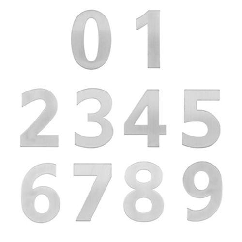 Austyle Numeral Concealed Fix 150mm Satin Stainless Steel - Available in Various Numbers