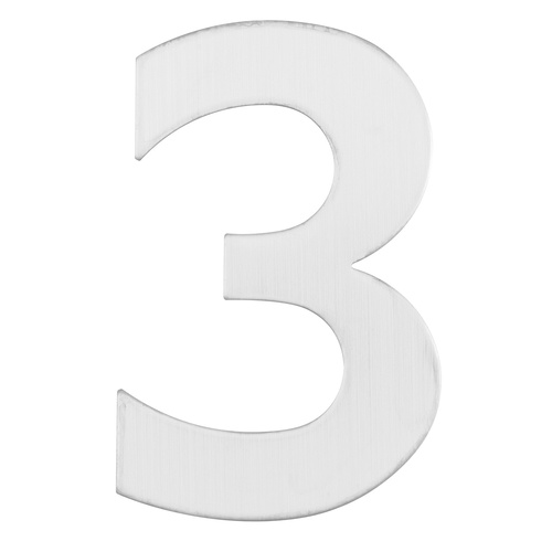 Austyle Numeral No. 3 Concealed Fix Satin Stainless Steel 255mm 48933