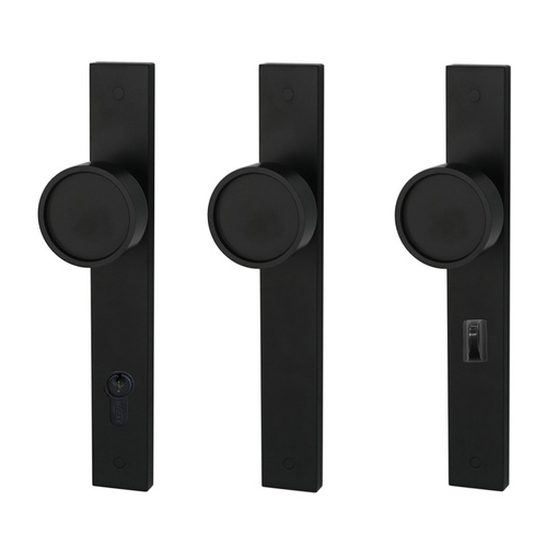 Builders Choice Long Plate Recessed Face Knob Black - Available in Various Functions