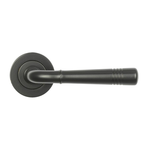 Superior Brass Door Lever Handle on Round Rose Passage Set 52mm Matt Black 53801