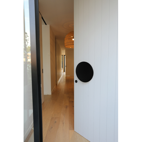 Austyle Circular Entrance Door Pull Handle Back to Back 300mm Matt Black 53994