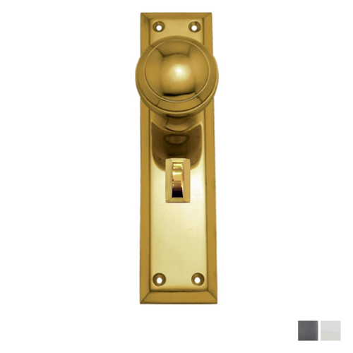 Superior Brass Door Knob on Single Step Plate Privacy Set - Available in various Finishes
