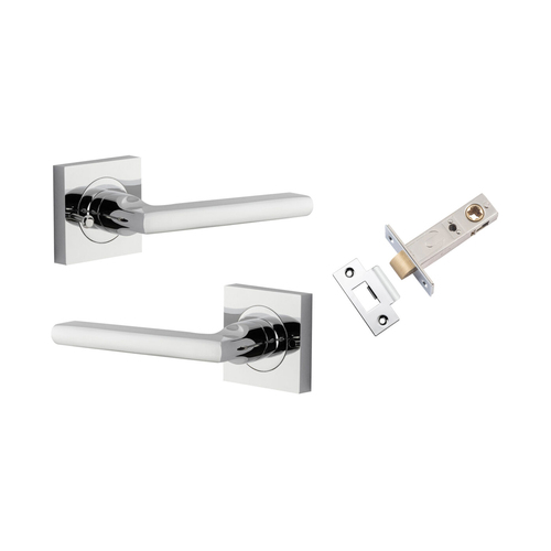 Iver Baltimore Door Lever Handle on Square Rose Inbuilt Privacy Polished Chrome 0274KIBPRIV60