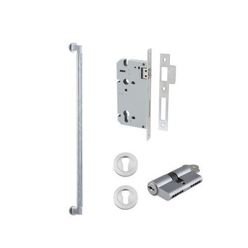 Iver Brunswick Door Pull Handle Entrance Kit Key/Key 600mm Brushed Chrome 0475KENTR60KK