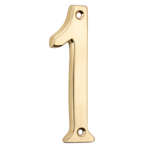 Tradco Door House Numeral 1 Polished Brass 0611