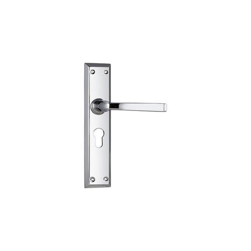 Out of Stock: ETA End June - Tradco Menton Lever on Long Backplate Euro Chrome Plated 0684E