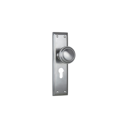 Restocking Soon: ETA Mid August - Tradco Milton Knob on Long Backplate Euro Satin Chrome 0736E