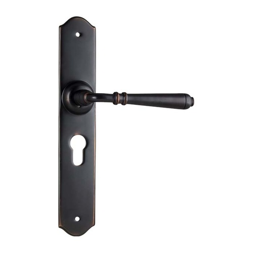 Restocking Soon: ETA End May - Tradco Reims Lever on Long Backplate Euro Antique Copper 0746E