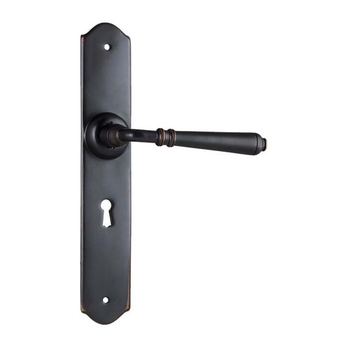 Tradco Reims Lever on Long Backplate Lock Antique Copper 0747