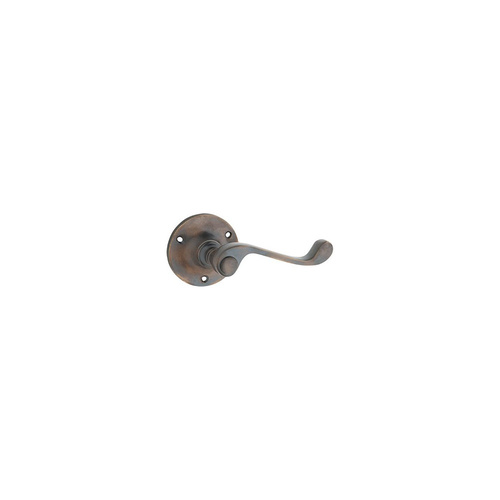 Restocking Soon: ETA End May - Tradco Milton Door Lever Handle On Rose Antique Brass 0789
