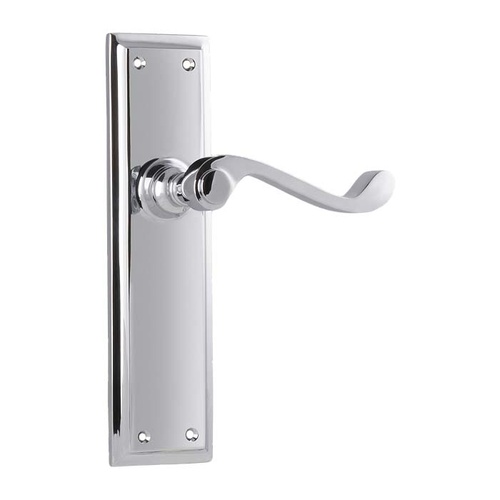 Tradco Milton Door Lever Handle on Long Backplate Passage Chrome Plated 0790