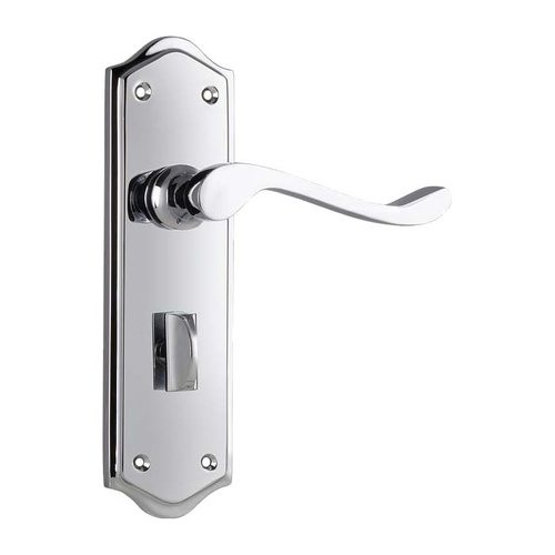 Out of Stock: ETA Mid June - Tradco Henley Lever on Shouldered Backplate Privacy Chrome Plated 0874P
