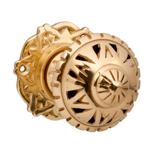 Tradco Filigree Mortice Door Knob Polished Brass 0933