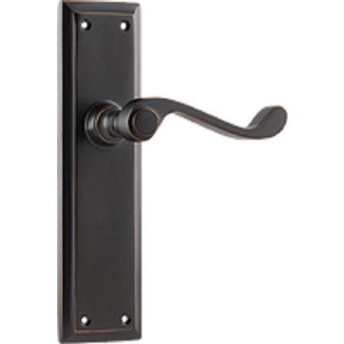 Tradco Milton Door Lever Handle on Long Backplate Passage Antique Copper 1014