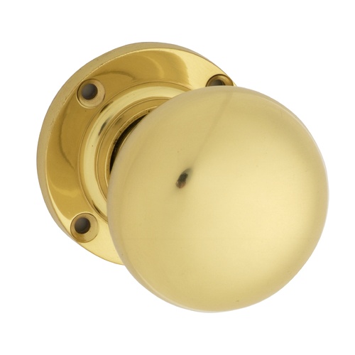 Restocking Soon: ETA End May - Tradco Victorian Knob on Rose Polished Brass 57mm 1020