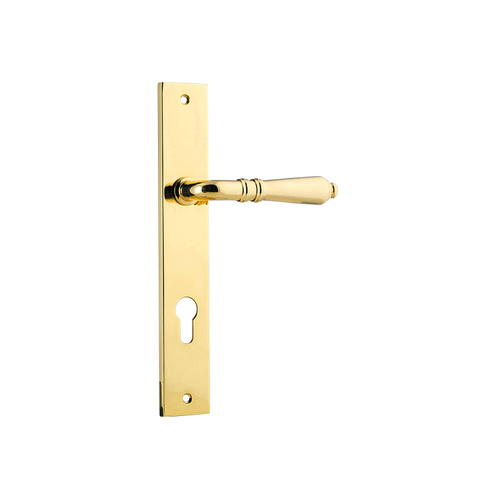 Iver Sarlat Lever on Rectangular Backplate Euro 85mm Polished Brass 10200E85