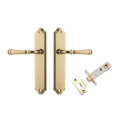 Iver Verona Door Lever Handle on Shouldered Backplate Passage Kit Polished Brass 10218KPASS60