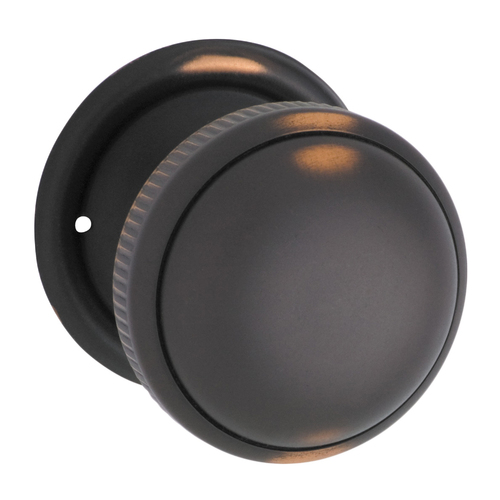 Tradco Small Milled Edged Mortice Door Knob 45mm Antique Copper 1032