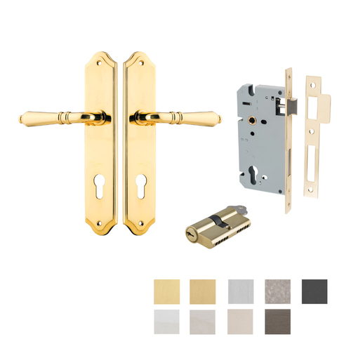 Iver Sarlat Door Lever Handle on Shouldered Backplate Entrance Kit Key/Key