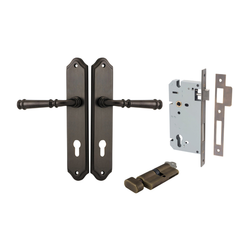 Iver Verona Door Lever on Shouldered Backplate Entrance Kit Key/Thumb Signature Brass 10718KENTR60KT