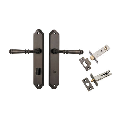 Iver Verona Lever on Shouldered Backplate Privacy Kit with Turn Signature Brass 10718KPRIV60