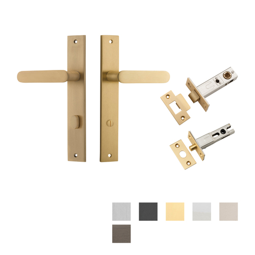 Iver Bronte Door Lever Handle on Rectangular Backplate Privacy Kit with Turn