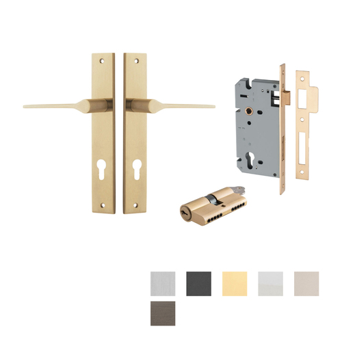 Iver Como Door Lever Handle on Rectangular Backplate Entrance Kit Key/Key