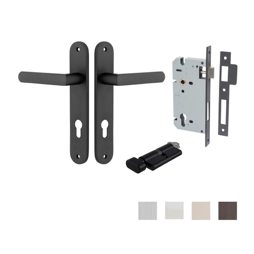 Iver Osaka Door Lever Handle on Oval Backplate Entrance Kit Key/Thumb