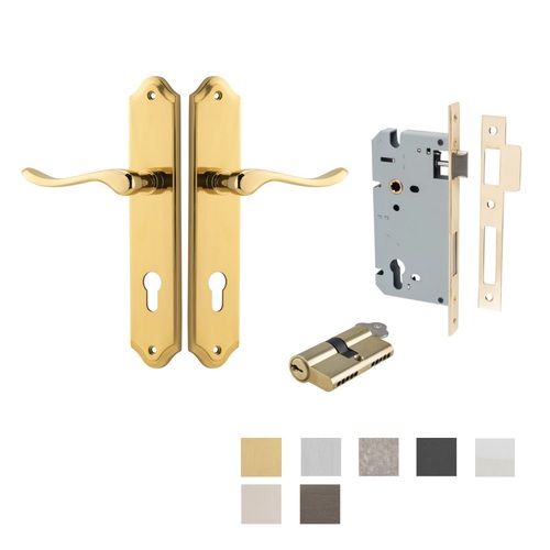 Iver Stirling Door Lever Handle on Shouldered Backplate Entrance Kit Key/Key