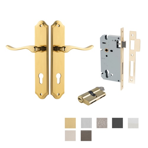 Iver Stirling Door Lever Handle on Shouldered Backplate Entrance Kit Key/Key - Available in Various Finishes