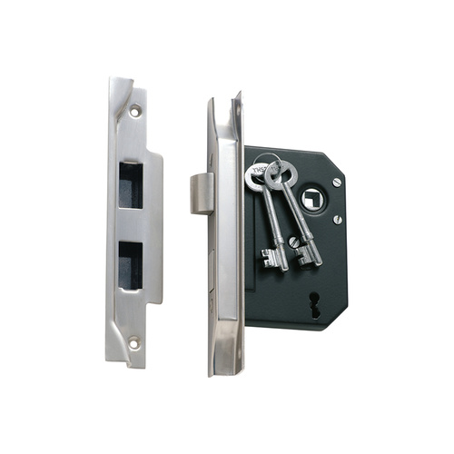 Tradco 1159SC 3 Lever Rebated Lock Satin Chrome 57mm