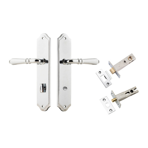 Iver Sarlat Door Lever on Shouldered Backplate Privacy Kit with Turn Polished Chrome 11712KPRIV60