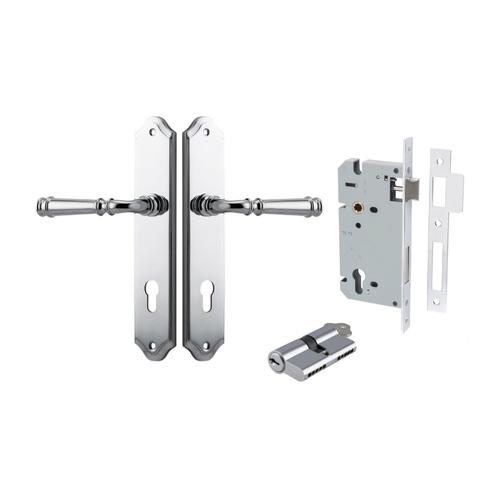 Iver Verona Door Lever on Shouldered Backplate Entrance Kit Key/Key Polished Chrome 11718KENTR60KK
