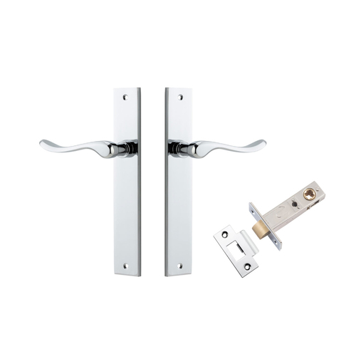 Iver Stirling Door Lever Handle on Rectangular Backplate Passage Kit Polished Chrome 11920KPASS60