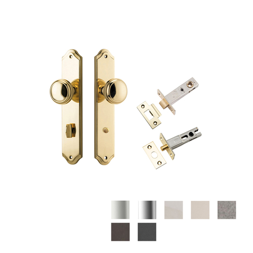 Iver Paddington Door Knob on Shouldered Backplate Privacy Kit with Turn