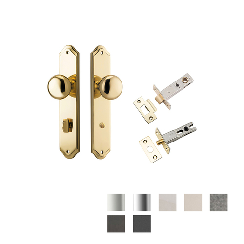 Iver Cambridge Door Knob on Shouldered Backplate Privacy Kit with Turn