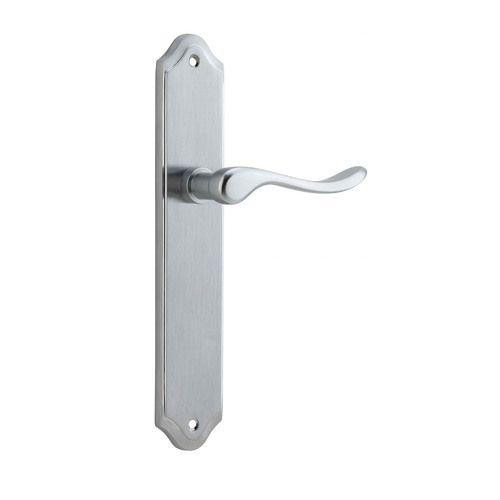 Iver Stirling Lever Handle on Shouldered Backplate Passage Brushed Chrome 12422